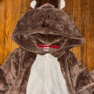 Brown and White Plush Reindeer Costume